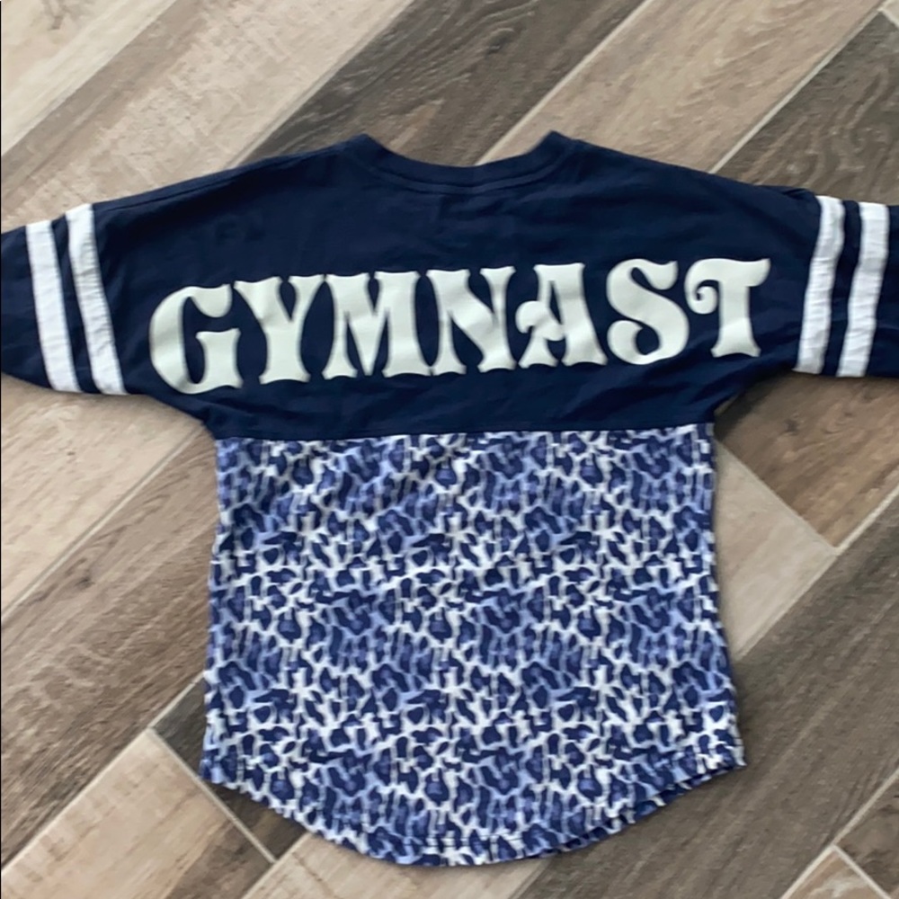 ‘ GYMNAST’ navy and white LS Tee YL sparkle!